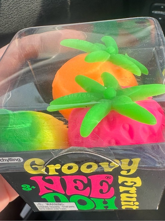 Schylling Other - Groovy Fruit Squeeze Toy Set - Neon Orange, Neon Pink, Neon Green